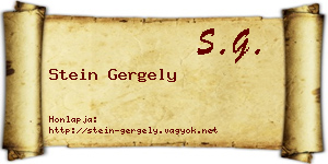 Stein Gergely névjegykártya